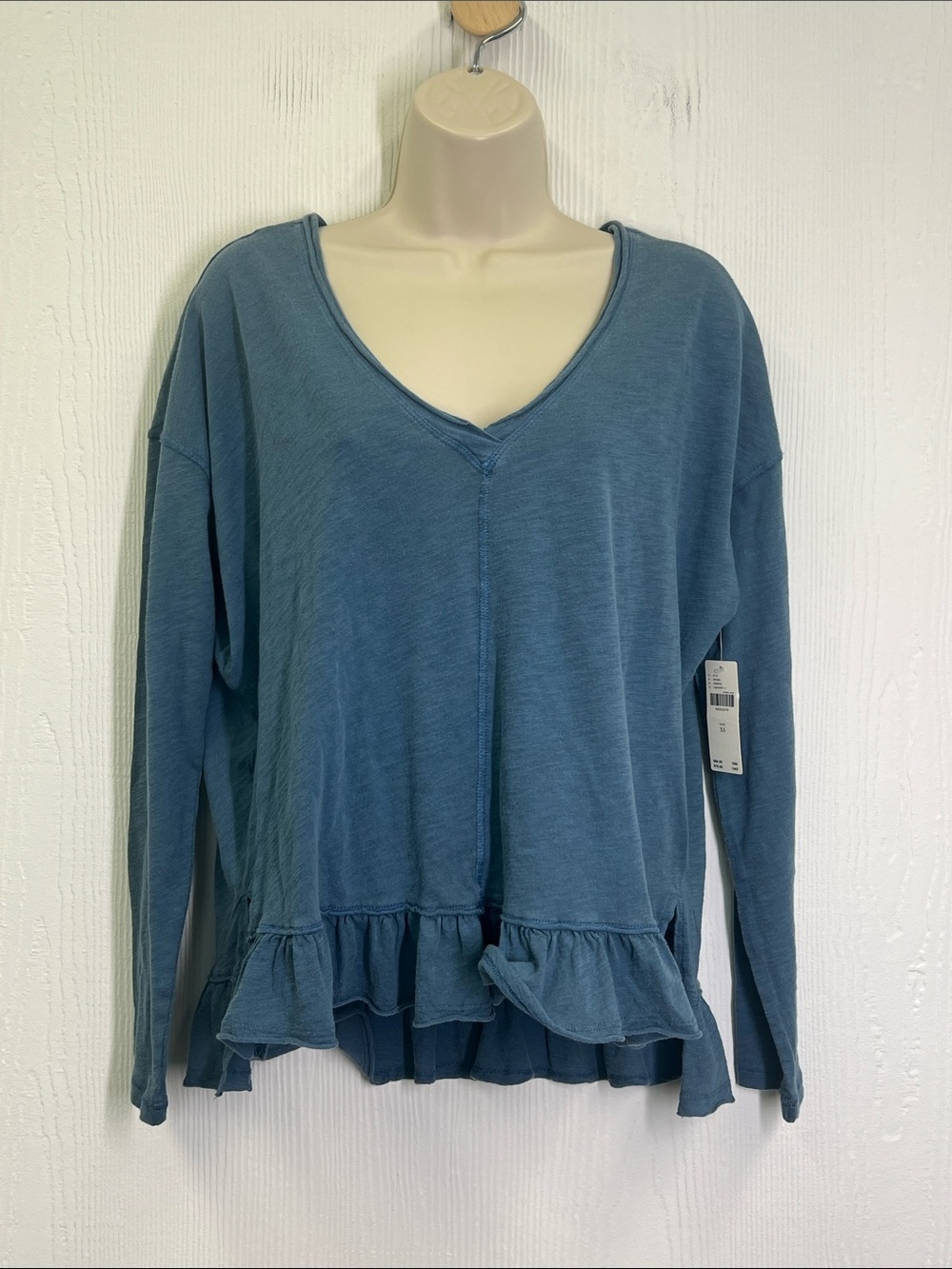 Anthropologie - NWT Pilcro Wedge Poncho V Neck Ruffle Hem Blouse Size XS